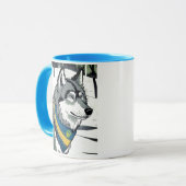Ukrainisches Wolf-Symbol, stark, stolz Ukraine Art Tasse (Vorderseite Links)