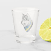 Ukrainisches Wolf-Symbol, Strong, Proud Showglas Schnapsglas (Rückseite)