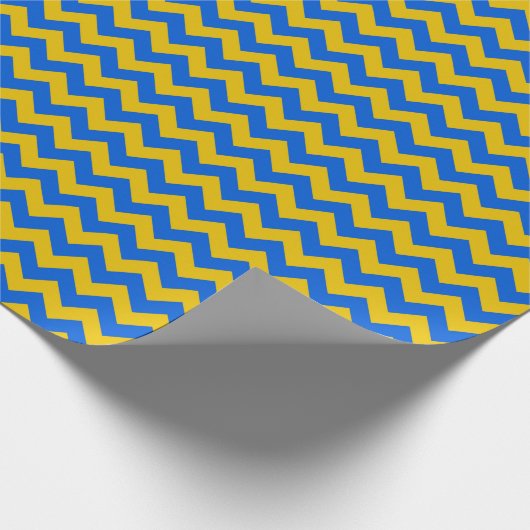 Ukrainisches Wrapping Paper | Blue Zickzack Gift W Geschenkpapier (Ecke)