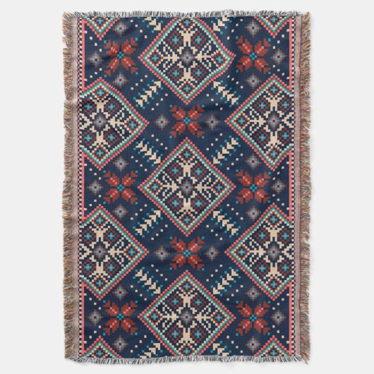 Ukrainisches Ziervolk nahtlos Muster Blanket Decke (Vorderseite Vertikal)