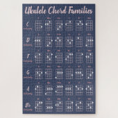Ukulele Akkord Familien Navy & Blush Reference Har Puzzle (Vertikal)
