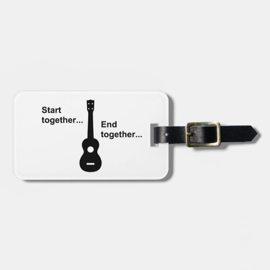 Ukulele-Anfang zusammen… Gepäckanhänger (Vorderseite horizontal)