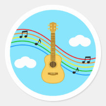 Ukulele Aufkleber Himmel Regenbogen Musik Kinder