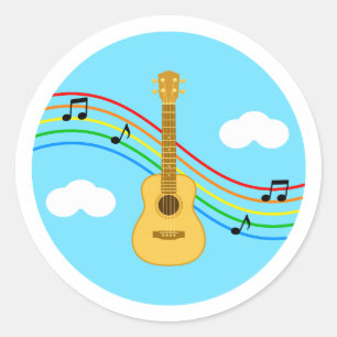 Ukulele Aufkleber Himmel Regenbogen Musik Kinder