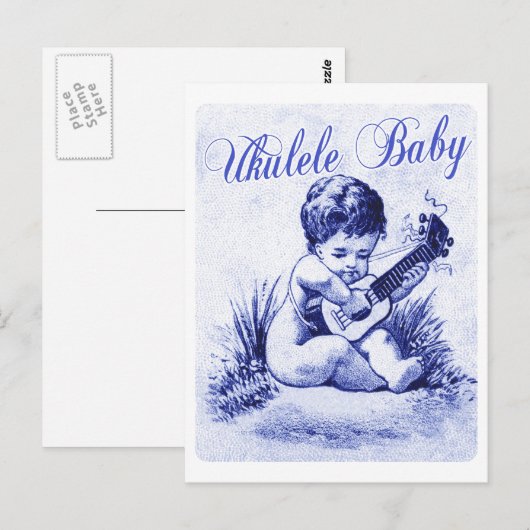 Ukulele Baby Postkarte (Vorne/Hinten)