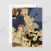 "Ukulele Band" 1927 Cover von J. Carlos Postkarte (Vorne/Hinten)