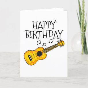 Ukulele Birthday Card Uke Player Musician Dankeskarte