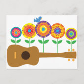 Ukulele Blume Postkarte (Vorderseite)