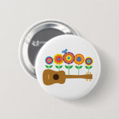 Ukulele-Blumen Button (Vorne & Hinten)