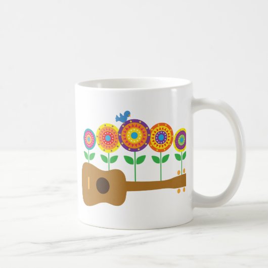 Ukulele-Blumen Kaffeetasse (Rechts)