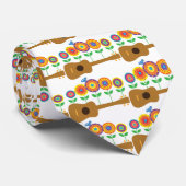 Ukulele-Blumen Krawatte (Gerollt)