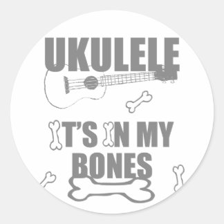Ukulele Bones Runder Aufkleber