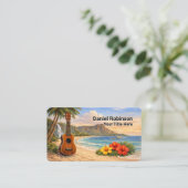 Ukulele Business Card Guitar and Uke Visitenkarte (Stehend Vorderseite)