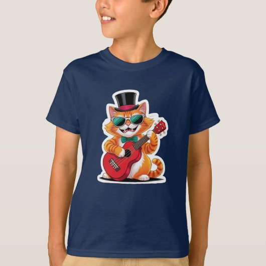 Ukulele Cat Serenade T-Shirt (Vorderseite)