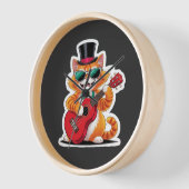 Ukulele Cat Serenade Uhr (Winkel)