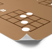 Ukulele Chords Major Minor 7. | Braun und Weiß Poster (Ecke)