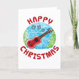 Ukulele Christmas Card Uke Player Musician Dankeskarte
