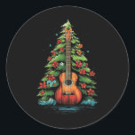 Ukulele Christmas Music Graphic T-Shirts for Men W Runder Aufkleber<br><div class="desc">Ukulele Christmas Music Graphic T-Shirts for Men Women</div>