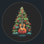 Ukulele Christmas Music Graphic T-Shirts for Men W Runder Aufkleber<br><div class="desc">Ukulele Christmas Music Graphic T-Shirts for Men Women</div>