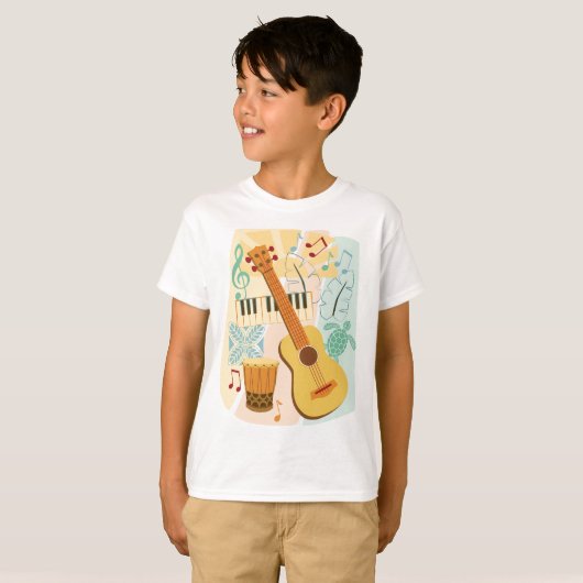 Ukulele Colage T-Shirt (Vorne ganz)
