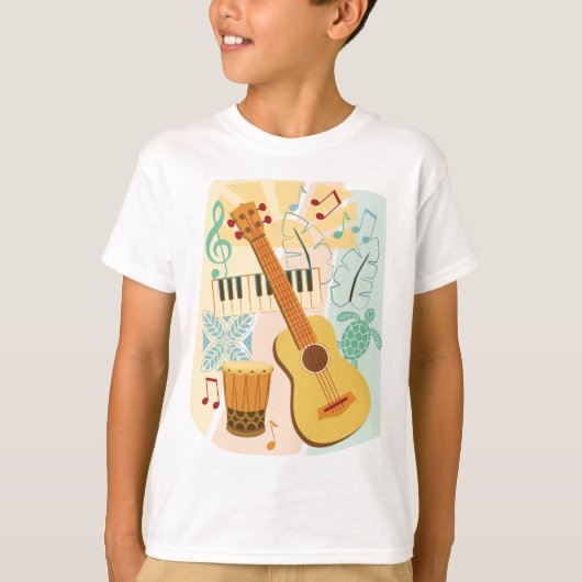 Ukulele Colage T-Shirt (Vorderseite)