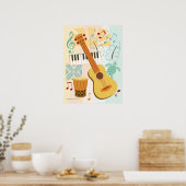 Ukulele-Collage Poster (Küche)