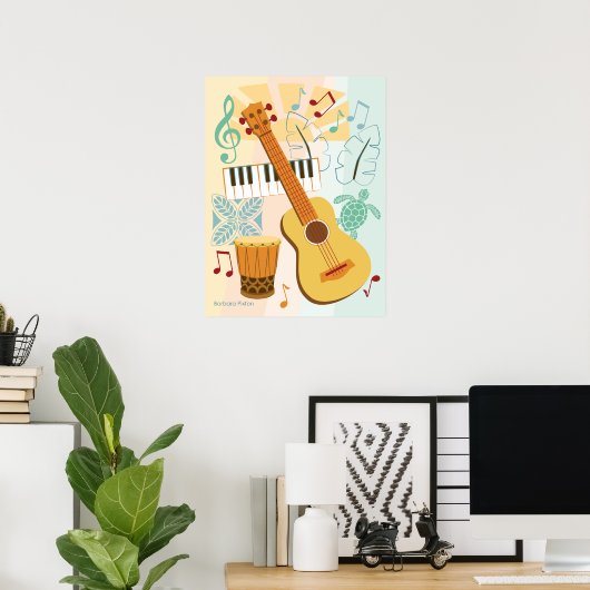 Ukulele-Collage Poster (Heimbüro)