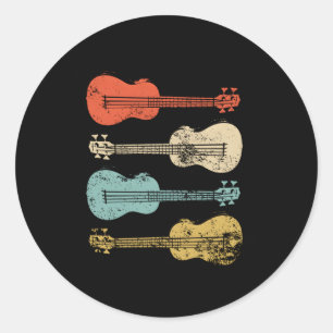 Ukulele Colorful Eapple Hawaiian Uke Runder Aufkleber