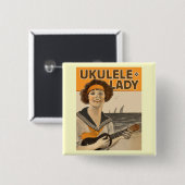 Ukulele-Dame #2 Knopf Button (Vorne & Hinten)