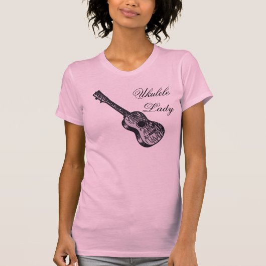 Ukulele-Dame T-Shirt (Vorderseite)