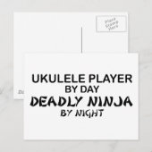 Ukulele Deadly Ninja by Night Postkarte (Vorne/Hinten)