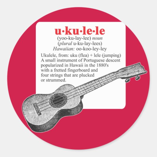 Ukulele Definition Sticker (Vorderseite)