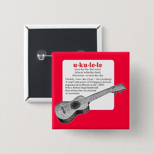 Ukulele-Definitions-Knopf Button (Vorne & Hinten)