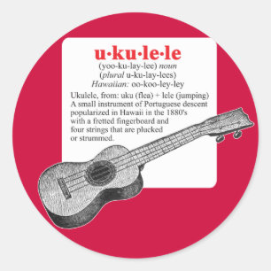 Ukulele-Definitionsaufkleber Runder Aufkleber