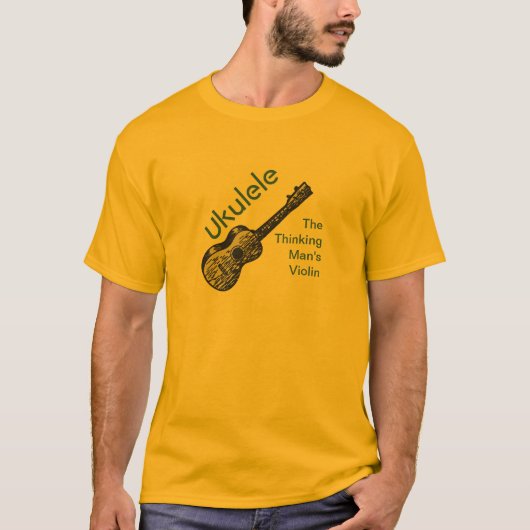 Ukulele - die denkenden Violine des Mannes T-Shirt (Vorderseite)