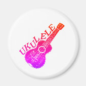 Ukulele Farbiger Text und Bild Magnet (Vorne)