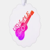 Ukulele Farbiger Text und Bild Ornament Karte (Links)