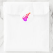 Ukulele Farbiger Text und Bild Runder Aufkleber (Tasche)