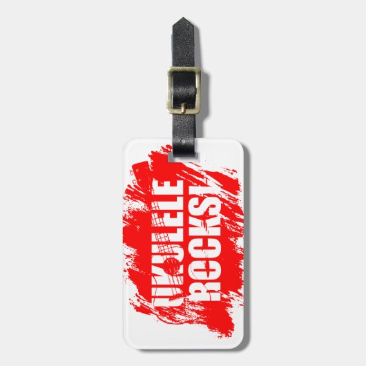 Ukulele-Felsen! Gepäckanhänger (Vorderseite vertikal)