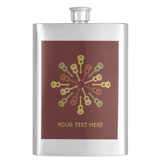 Ukulele-Flasche Flachmann (Vorderseite)