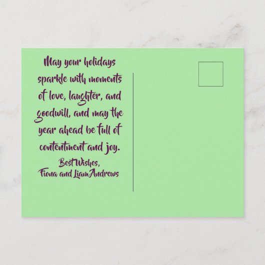 Ukulele Frohe Weihnachten und Glück Neues Jahr Postkarte (Rückseite)