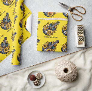 Ukulele für benutzerdefinierten Text und Farbe Geschenkpapier