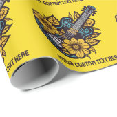 Ukulele für benutzerdefinierten Text und Farbe Geschenkpapier (Rolleneckpunkt)