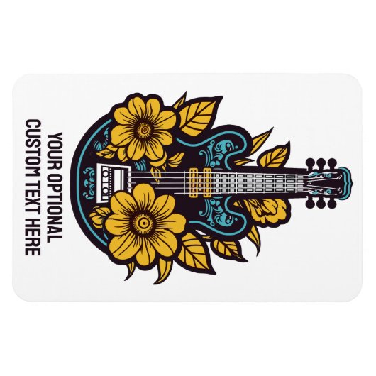 Ukulele für benutzerdefinierten Text und Farbe Magnet (Horizontal)