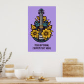 Ukulele für benutzerdefinierten Text und Farbe Poster (Küche)