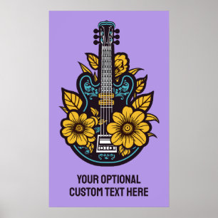 Ukulele für benutzerdefinierten Text und Farbe Poster