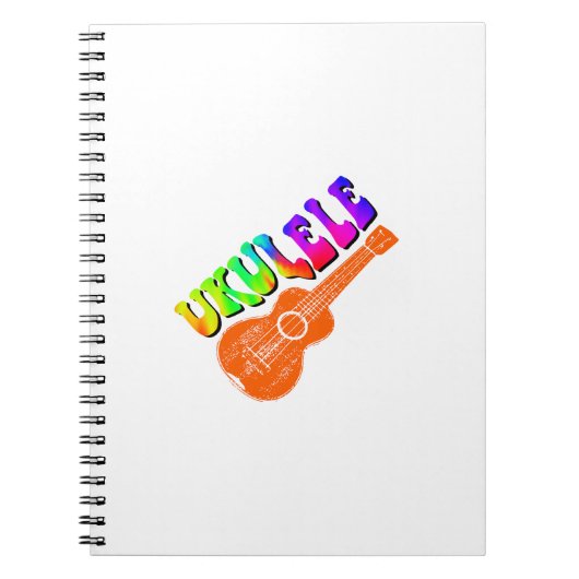 Ukulele Gefärbte Krawatte Groovy Text Art Notizblock (Vorderseite)