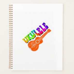 Ukulele Gefärbte Krawatte Groovy Text Art Planer