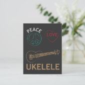 Ukulele Gift - Peace Liebe Ukelele Uke Liebe Postkarte (Stehend Vorderseite)
