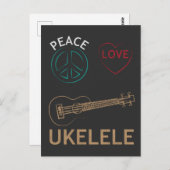 Ukulele Gift - Peace Liebe Ukelele Uke Liebe Postkarte (Vorne/Hinten)